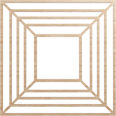 Médaillon de plafond en bois ajouré 30 po x P 11 po x T 1/4 po noyer Raven