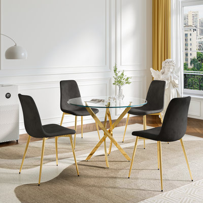 5 - Piece Glass Top Dining Set (set Of 5)