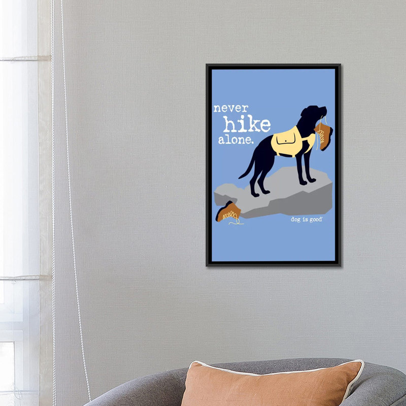 « never randonnée seul », reproduction d’impression sur toile, H 26 po x l 18 po x P 1,5 po, Toile avec cadre noir
