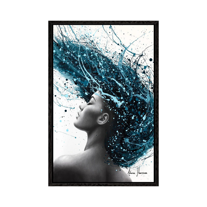 Her Ocean by Ashvin Harrison - Gallery-Wrapped Canvas Giclée on Canvas, Black Floater Frame, 101.6 cm H x 66.04 cm W