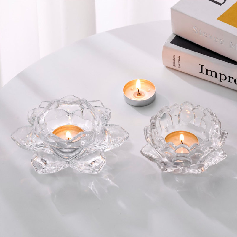 Bougeoirs en cristal cristal bougie chauffe-plat / bougie chauffe-plat en verre pour Noël, B