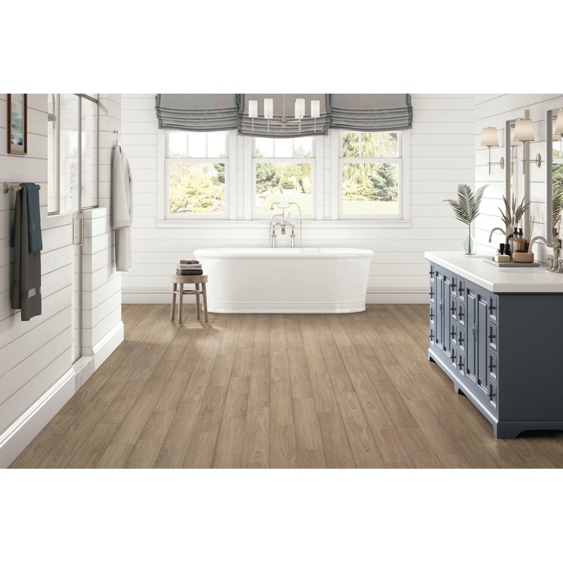 Planche de vinyle de luxe 5,91 po x 48 po x 5 mm WaterTek, Naturel