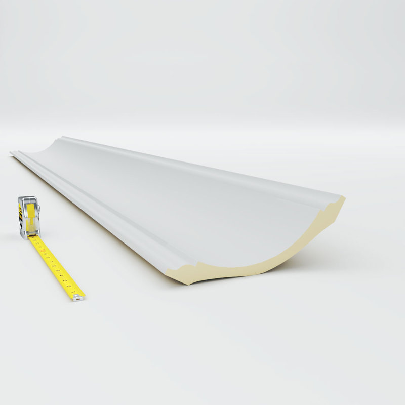 Primed White Polyurethane Geometric Crown Moulding Sample