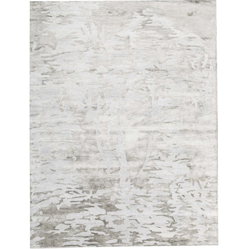 Trenton Abstract Area Rug in Light Gray, Rectangle 5'10" x 8'10"