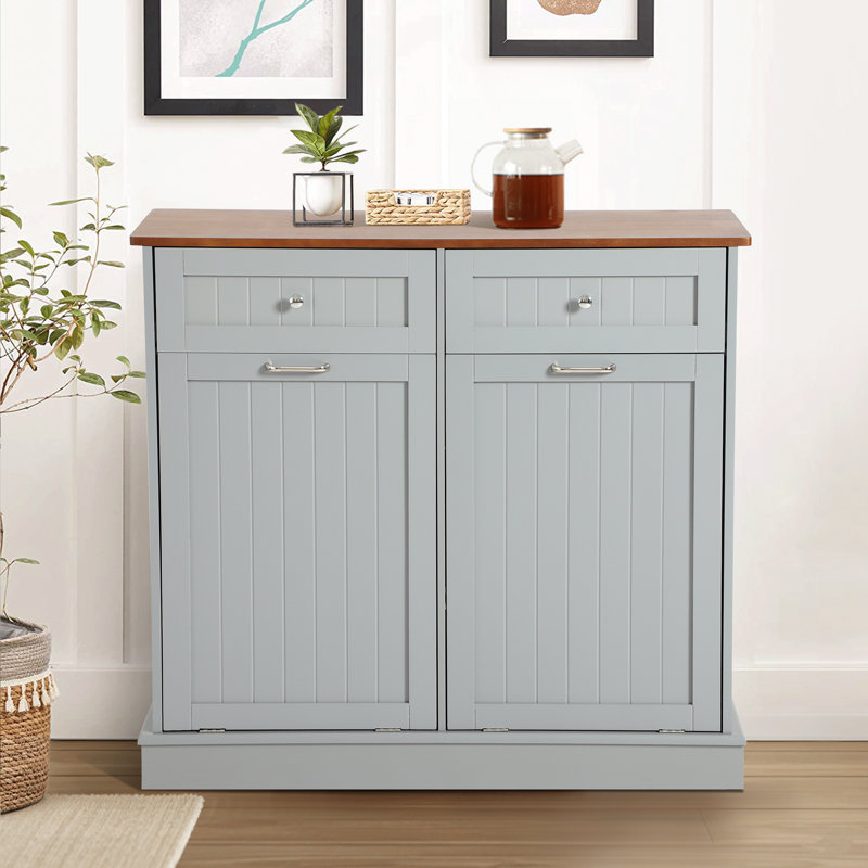 Armoire poubelle inclinable Havant, Gris