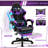 Soontrans Gaming Chair with Footrest High Back Office Chair with Headrest&Massage Lumbar Support Swivel Ergonomic Gaming Chair for Adults, Purple-443887836