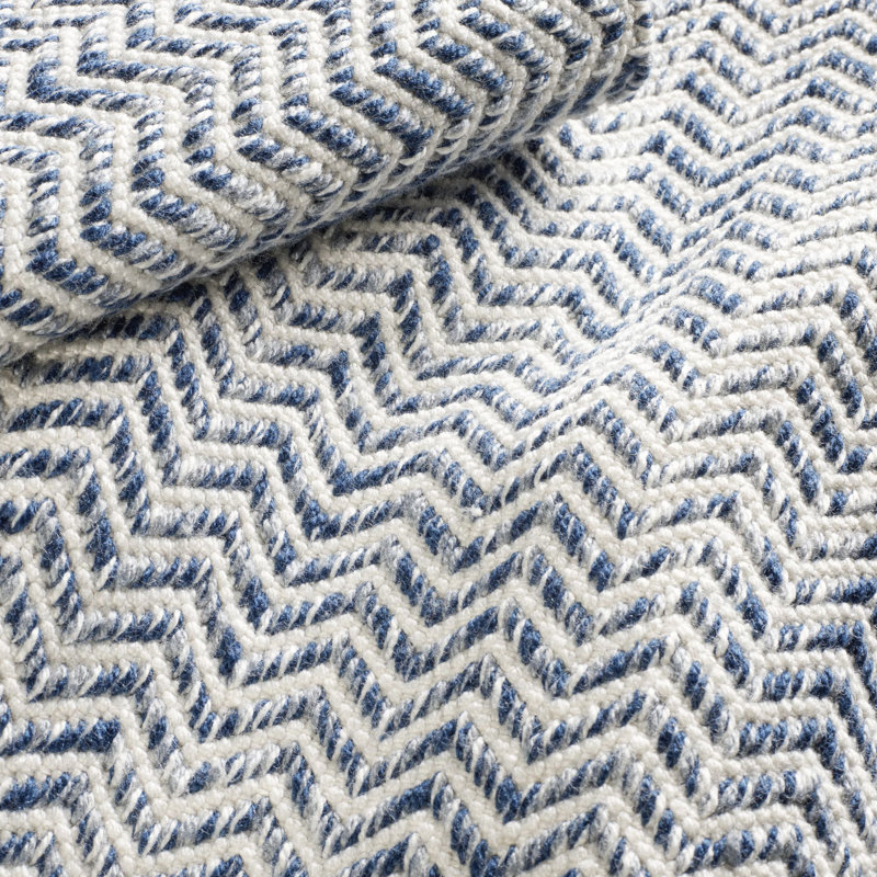 Coastal Blue Handwoven Indoor/Outdoor Rug, Rectangle 7'6" x 9'6"