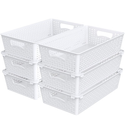 Plastic Stackable Storage Basket Pantry Organizer