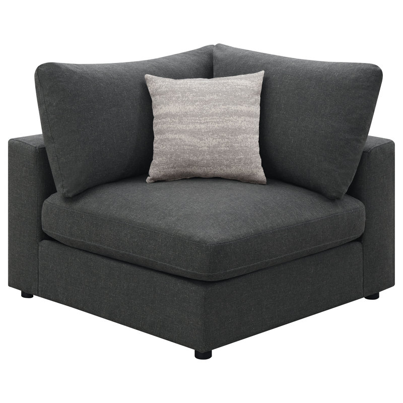 Style sophistiqué - Coin rembourré Faulk, Lin gris anthracite