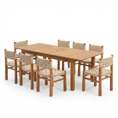 Ensemble repas pour 8 personnes en bois d'acacia Hapeville