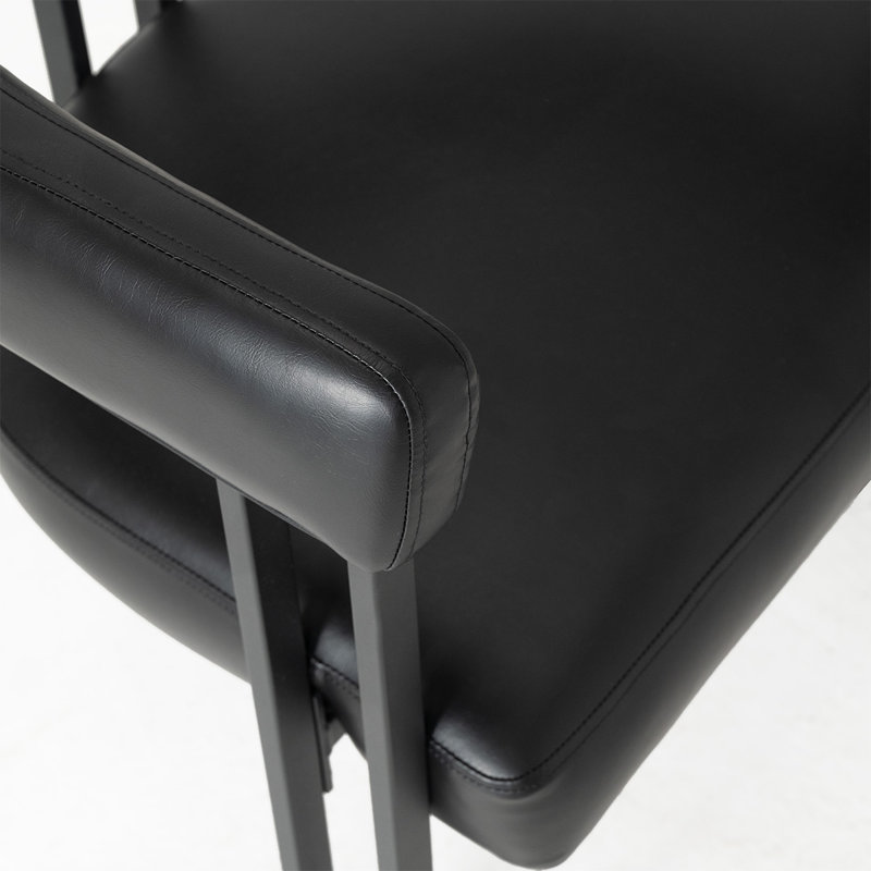 Fauteuil de salle à manger rembourré en similicuir de 18 po (ensemble de 6), Black