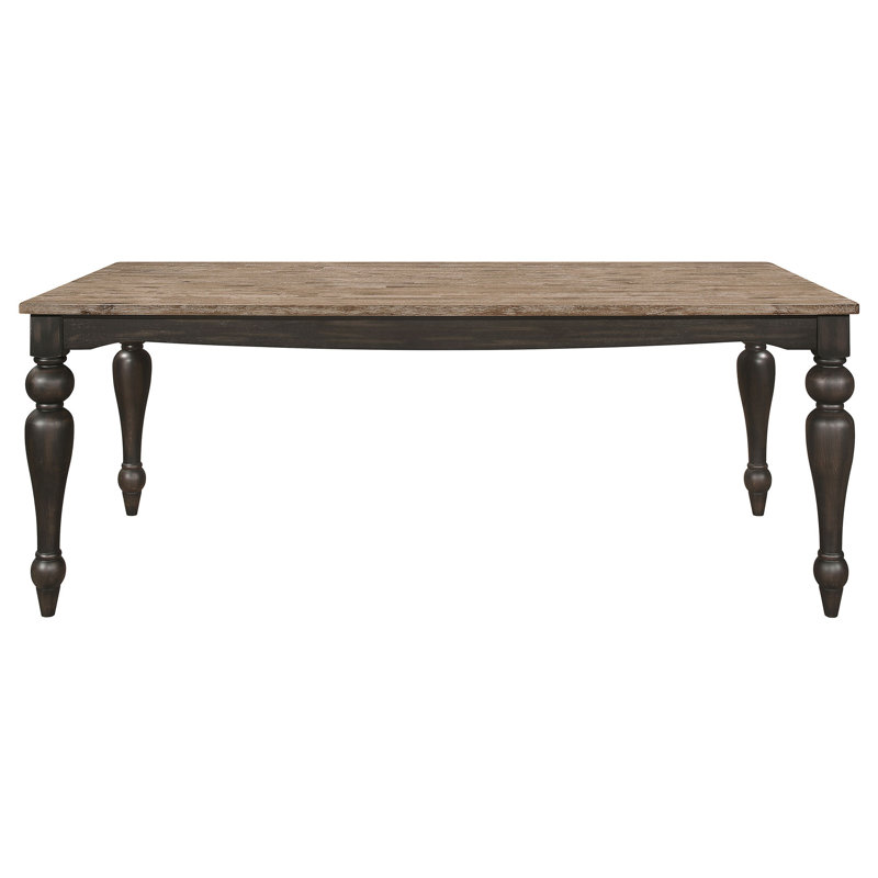 Brad Dining Table, 79 Inch Rectangular, Sand Brown, Charcoal Grey