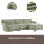 Canapé modulaire de 110 po en forme de L avec coussin de siège extra large, chargeur USB et de type C, conception d'accoudoir pétale, mousse haute densité, repose-pieds à mouvement libre, structure en bois, chenille, 4 sièges-405862787