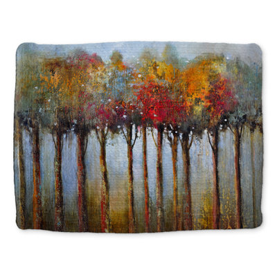 Colorful Leaves Trees Blue Placemat | Contemporary Home Decor