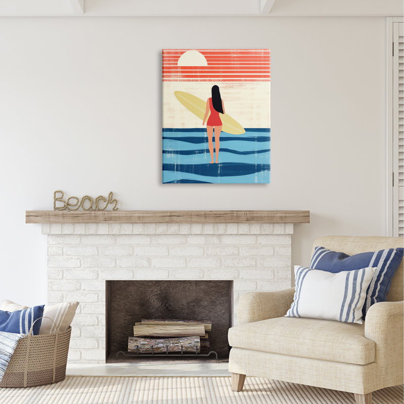 «Rustic Surfer Girl Abstraction», art mural par Lazar Studio, H 40 po x l 30 po x P 1,5 po