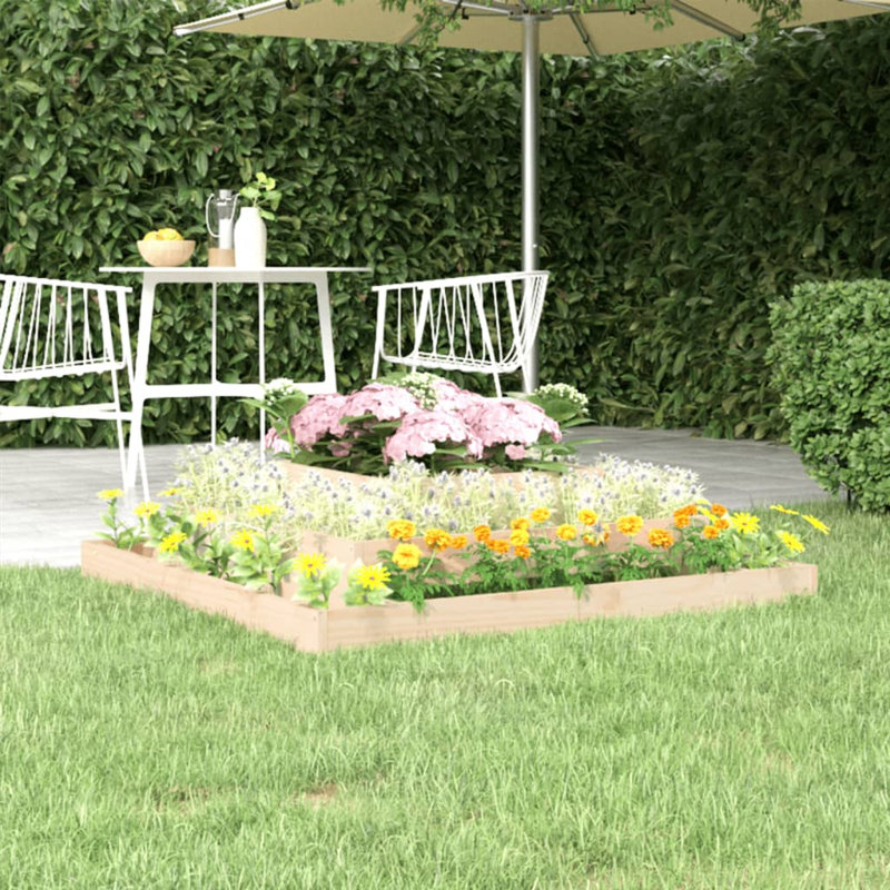 Adner Self-Watering Wood Raised Garden Bed, Oak, 27cm H x 110cm W x 110cm D