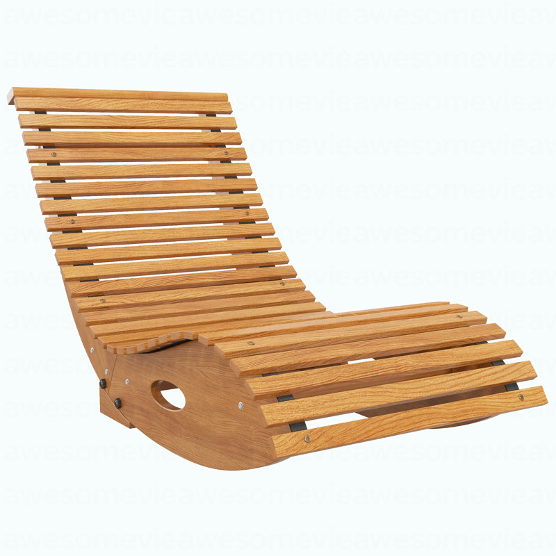 Outsunny Outdoor Rocking Chair With Slatted Seat And High Back, Wooden Rocking Chair With S Shape, Rocking Patio Chair, For Backyard, Garden, Teak