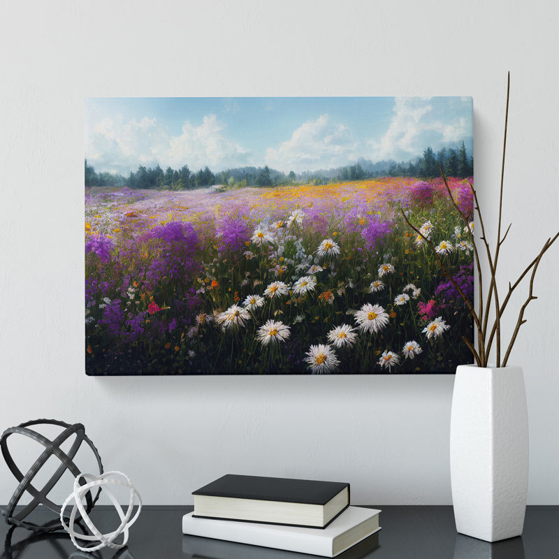 Blissful Wildflowers Floral - Wrapped Canvas, 35cm H x 50cm W x 3cm D