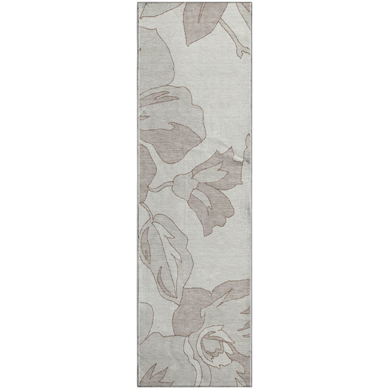 Tapis ivoire Prisco lavable à la machine de qualité supérieure, Tapis de couloir 2 pi 3 po x 7 pi 6 po