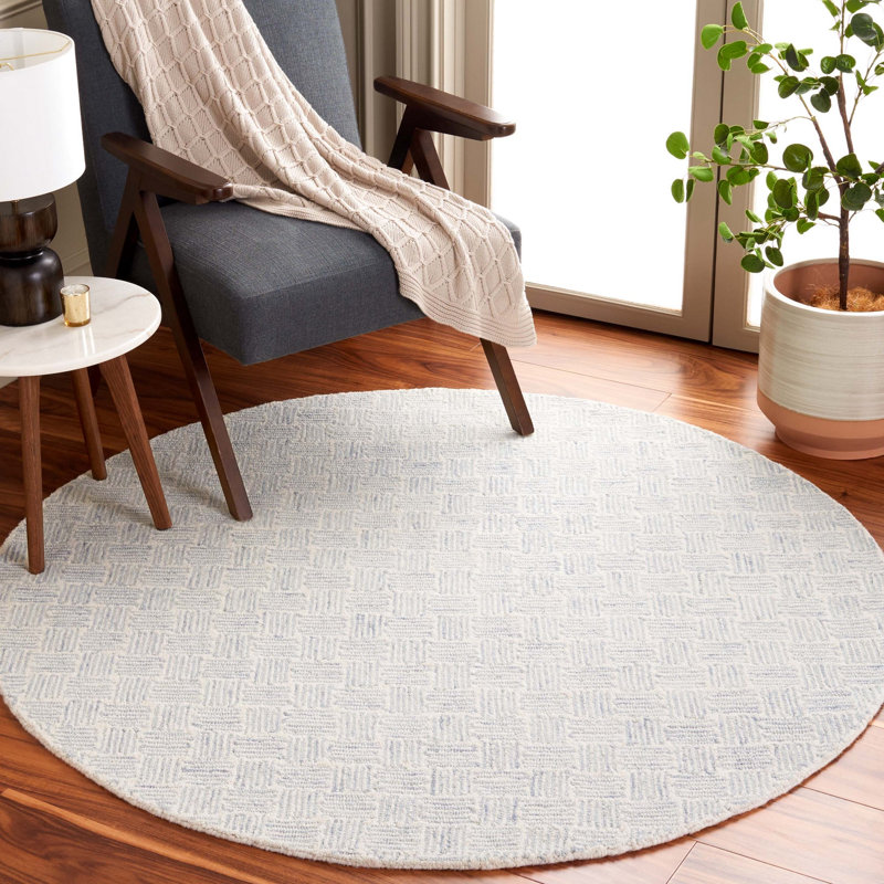 Treca Hand Tufted Wool Pile And Cotton With Latex Abstract Rug, Round 5'