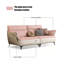 Causeuse-coussin modulaire en cuir véritable beige