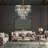 7-light gold round dimmable transparent crystal Chandeliers