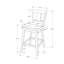 Tabouret de bar, ensemble de 2, pivotant, hauteur de bar, bois-1873574856-1877255272
