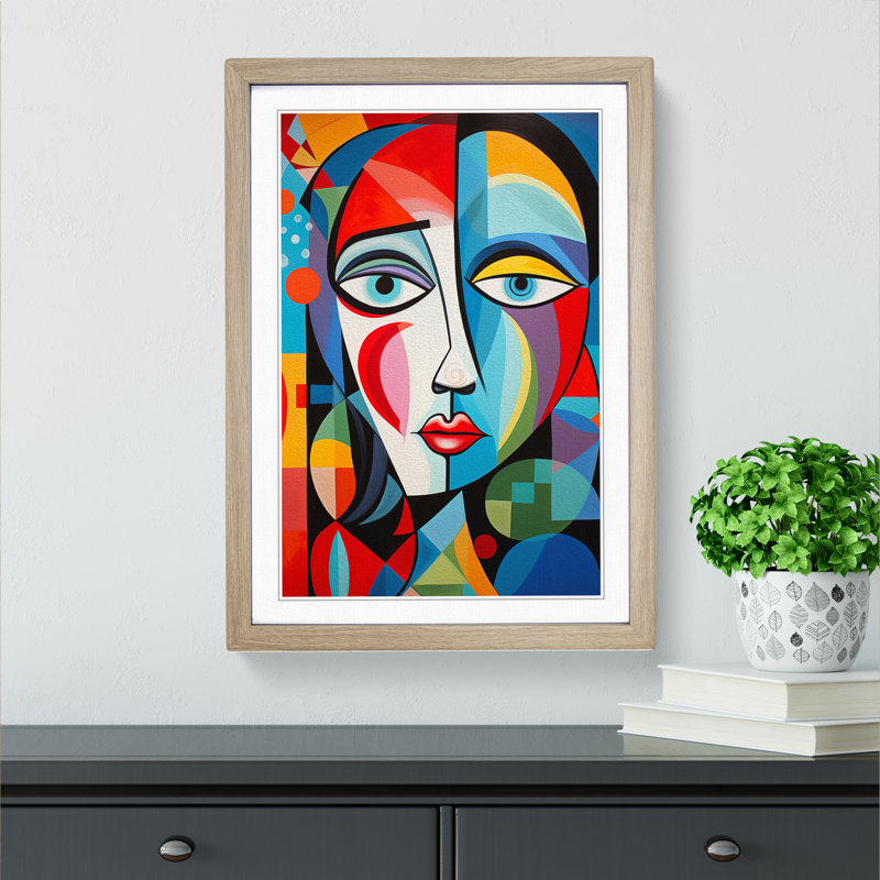 Pablo Picasso Colour Field - Framed Print, Oak Framed, 34cm H x 25cm W x 2cm D