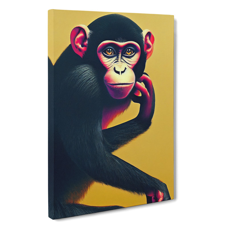 Artful Monkey - Wrapped Canvas Print, 50cm H x 35cm W x 3cm D