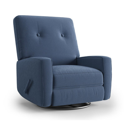 360° Swivel Rocker Recliner, Corduroy Manual Recliner Chair for Nursery, Living Room, Bedroom & Small Spaces