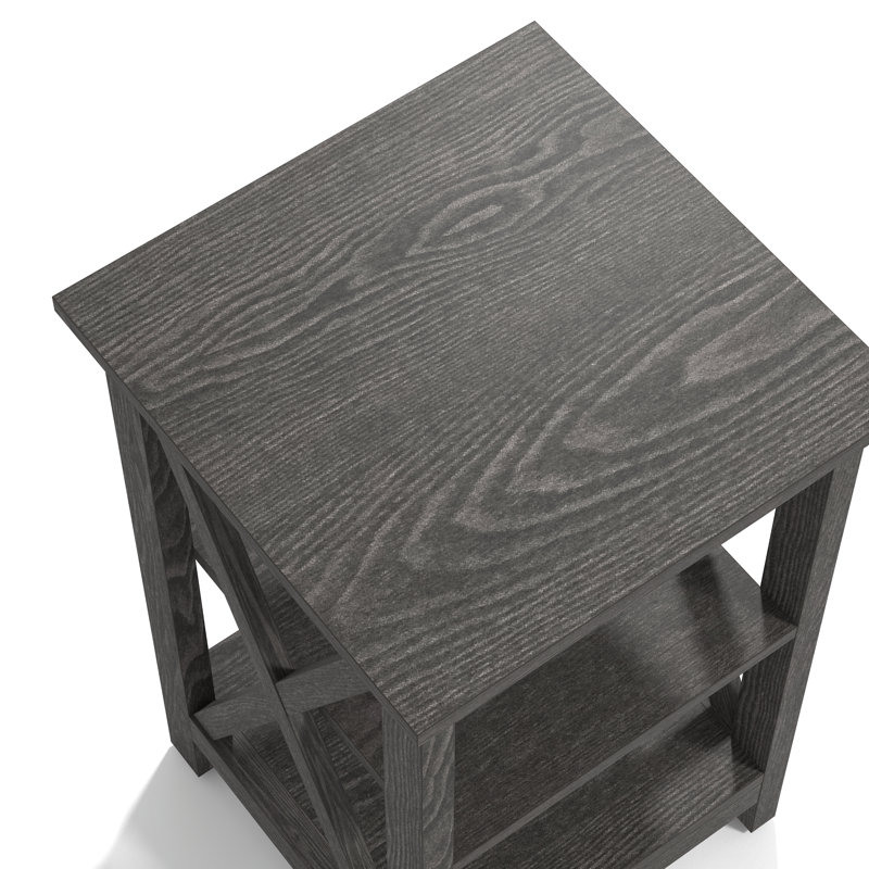 Nora End Table with Storage, Dark Gray