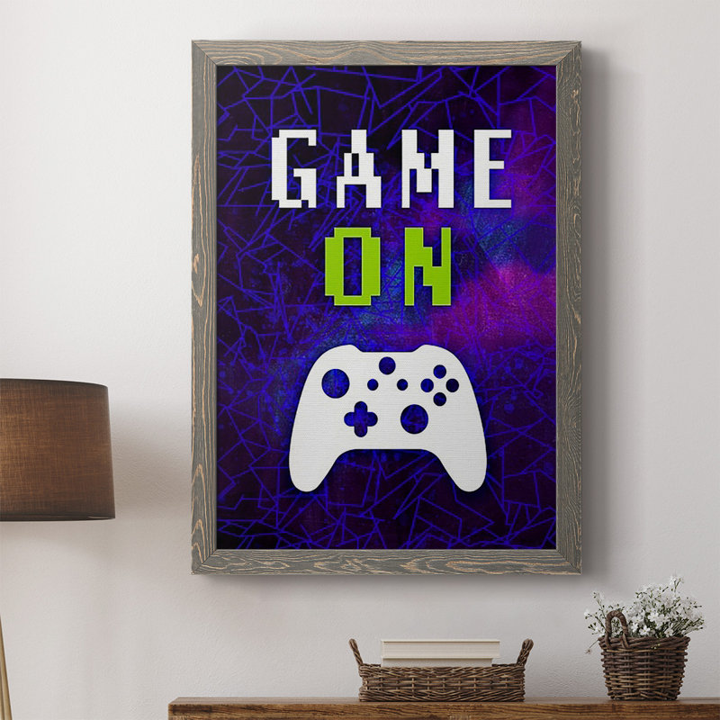 «It's Game On II», reproduction d'art sur toile, H 37,5 po x l 27,5 po x P 1 po, Encadré gris