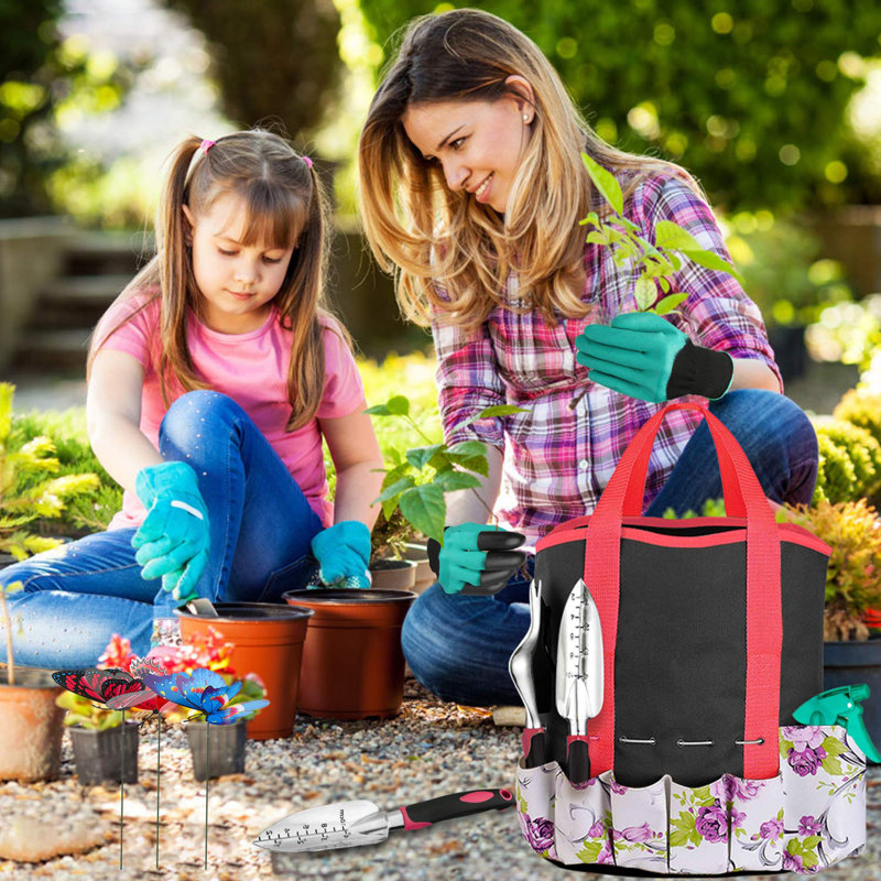 Ensemble d'outils de jardin en aluminium, Rouge