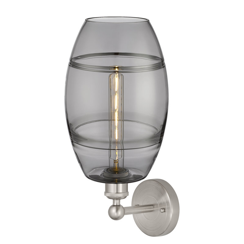 Applique murale en acier Bettylou, Gris fumée clair, H 12,13 po x l 8 po x P 8,5 po, Nickel satiné