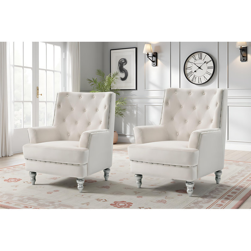 Pamplona Chair Set of 2, Ivory
