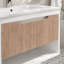 Base de meuble-lavabo flottant 30 po seulement, armoire murale moderne en MDF avec tiroir cannelé et tablette ouverte, blanc / chêne
