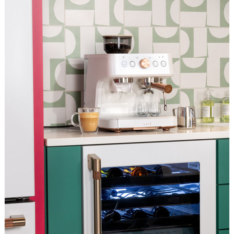 Café Bellissimo Semi-Automatic Espresso Machine, Matte White