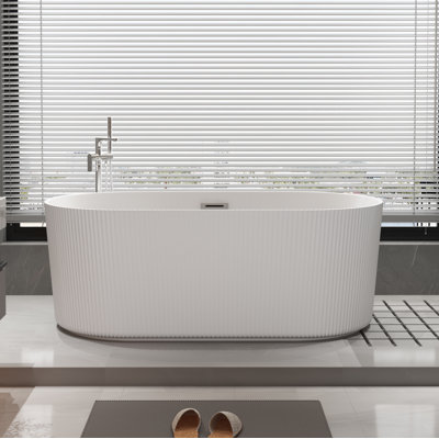 59'' x 28'' Freestanding Soaking Acrylic Bathtub