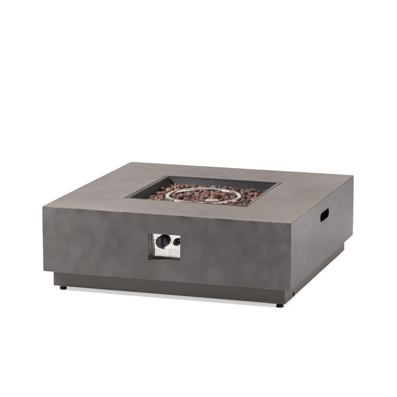WELLINGTON 40” SQUARE FIRE PIT-50, Stone Gray