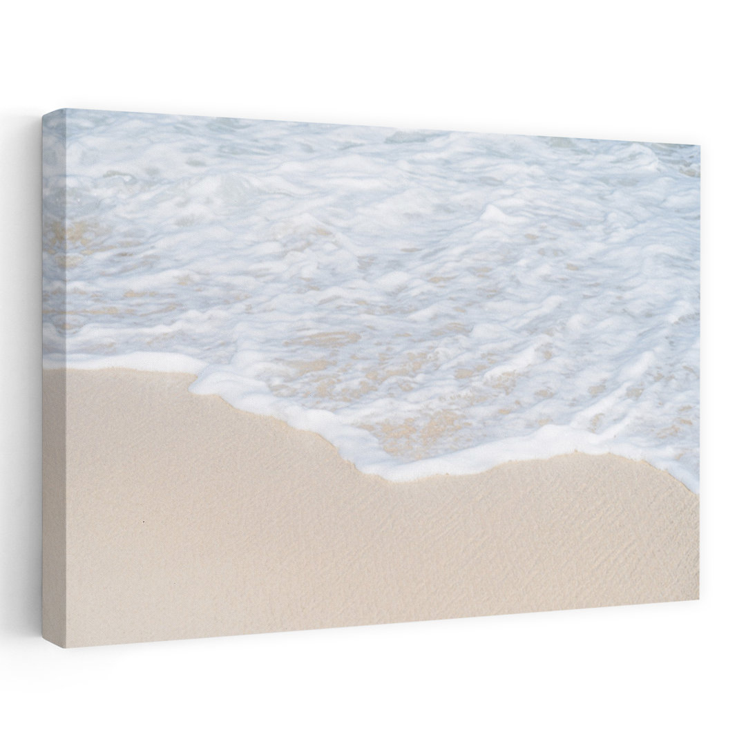 Gentle Beach Waves Serene Tranquil Contemporary Coastal Wall Art Print