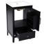 Meuble-lavabo noir 20 po - moderne, avec tiroir d'armoire et de porte, surface imperméable, patins réglables, fabrication d'une capacité de 200 lb, lavabo en céramique, tablette, charnières rouille, l 17,1 po de largeur-1086853344