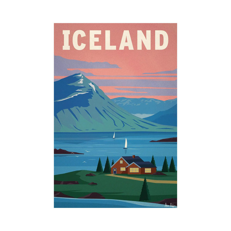 Islande - impression, H 26 po x l 18 po x 1,5 po