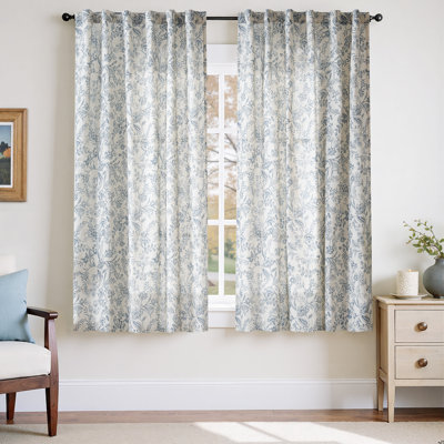 Floral Linen Blend French Country Curtains