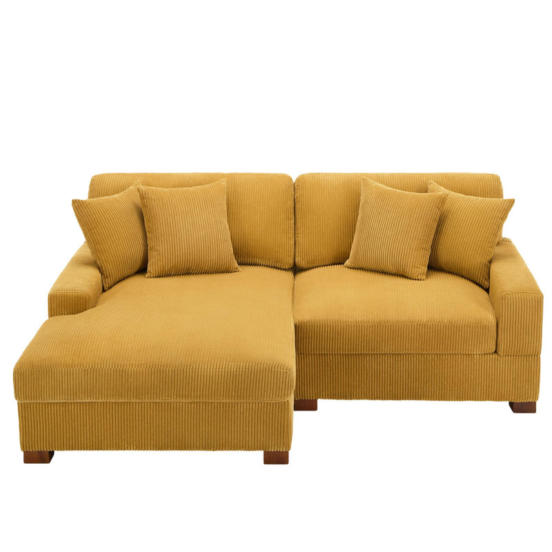 Milbrey Modular Corner Sofa, Orange, Left Hand Facing