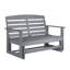 Banc oscillant double en PEHD gris pour terrasse