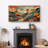 Colorful Abstract Landscape Illustration - Pictures Extra Large Framed Canvas Print Wall Art-922633843-922633834