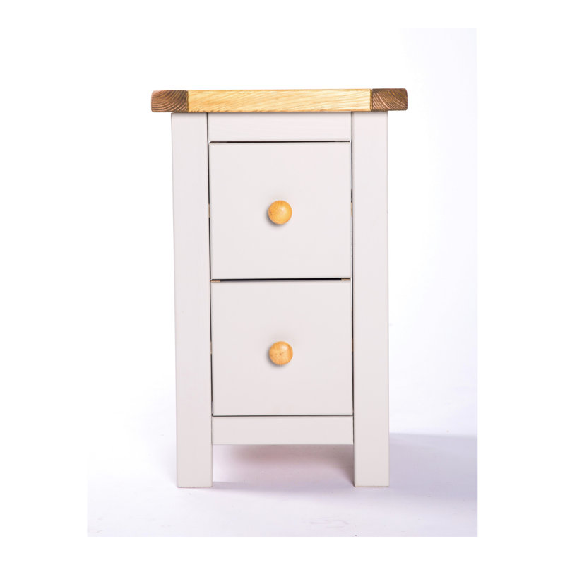 Pompey 35cm W Plywood / Laminate Board Bedside Table, Light Grey