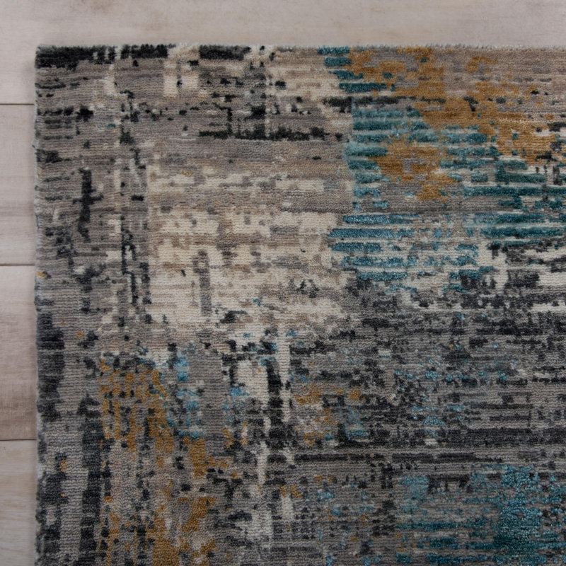 Tapis en laine tissé à la main / hybride, Rectangle 10 pi x 13 pi
