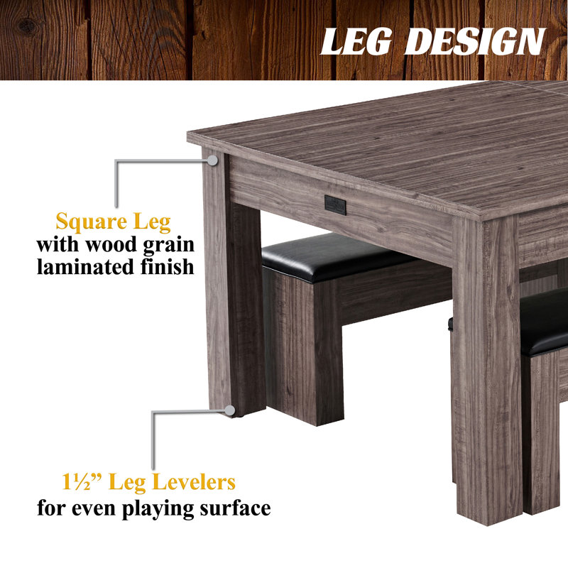 Monterey 7' Brown 3-in-1 Pool, Ping Pong, and Dining Table