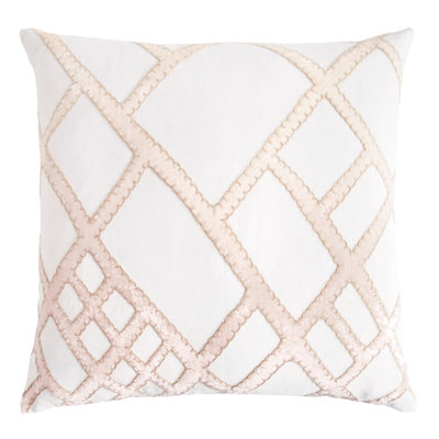 Net Embroidered Linen Reversible Throw Pillow